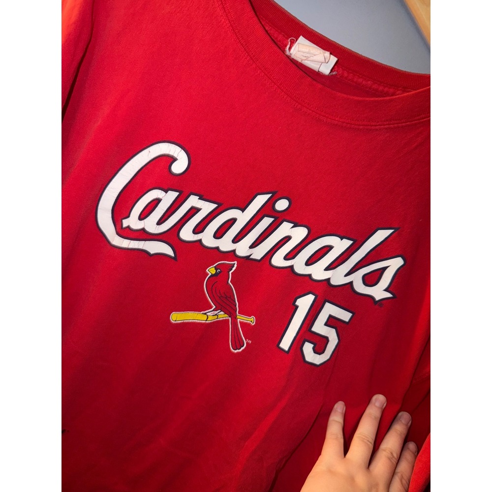 Vintage 2005 St Louis Cardinals Jim Edmonds 15 Shirt Mens 2XL Red CSA MLB Tee - Picture 2 of 9